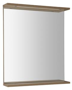 Aqualine Aqualine, KORIN STRIP zrkadlo s LED osvetlením 60x70x12cm, dub platin, KO990S