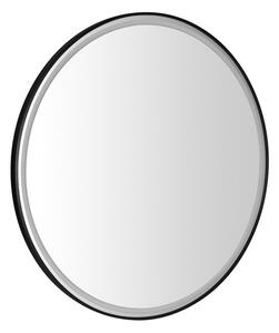 Sapho Sapho, KADRIS guľaté zrkadlo s LED osvetlením, ø 80cm, čierna matná, KD080