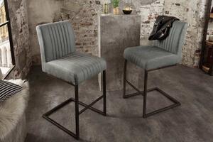 Dizajnová barová stolička Boss II antik sivá -