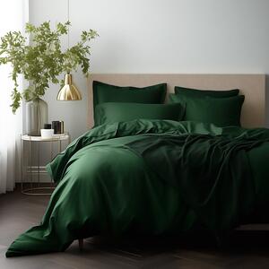 SATÉNOVÉ OBLIEČKY SATYNLOVE CLASSIC 160X200 CM, 2KS 70X80 CM TMAVOZELENÉ