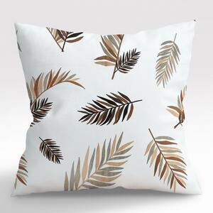Ervi obliečka na vankúš bavlnený - palmové listy na bielom