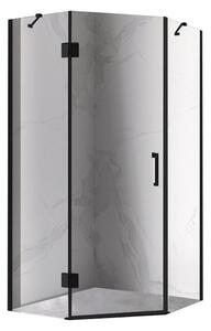 BPS-koupelny Päťuholníkový sprchový kút KZ10B BL 90x90 čierna/transparent - bez vaničky