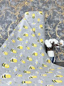 Ervi bavlna š.240cm - včely na šedom 29216-2, metráž