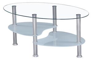 Konferenčný stolík Wave New - oceľ / číre a mliečne sklo