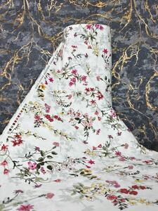 Ervi bavlna š.240cm - maľované lúčne kvety na bielom - 27514-17, metráž