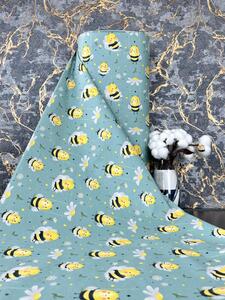 Ervi bavlna š.240cm - včely na zelenom 29216-1, metráž