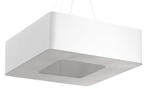 Závesné svietidlo Urano, 1x biele textilné tienidlo, (biely plast), (60 cm)