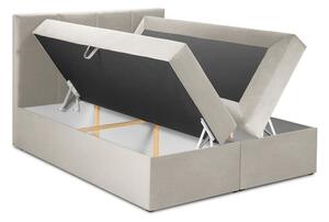 Béžová zamatová dvojlôžková posteľ Mazzini Beds Mimicry, 160 x 200 cm