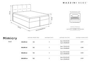 Modrá zamatová dvojlôžková posteľ Mazzini Beds Mimicry, 180 x 200 cm