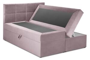 Ružová zamatová dvojlôžková posteľ Mazzini Beds Mimicry, 160 x 200 cm