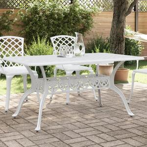 Záhradný stôl biely 150x90x72 cm liaty hliník