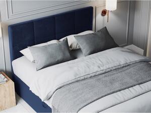 Modrá zamatová dvojlôžková posteľ Mazzini Beds Mimicry, 180 x 200 cm
