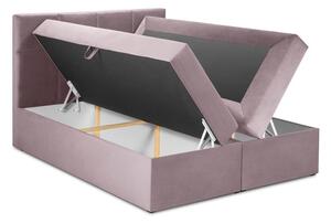 Ružová zamatová dvojlôžková posteľ Mazzini Beds Mimicry, 160 x 200 cm