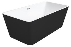 Besco Akrylátová voľne stojaca vaňa Evita BW Matt 160x80 BESCO-Typ výpuste: Click-Clack s prepadom, chróm, BESCO-Rozmery: 160x80, BESCO-Farba: Biela/čierna