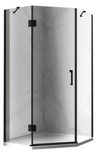 BPS-koupelny Päťuholníkový sprchovací kút KZ10A 80x80 BL čierna/transparent - bez vaničky