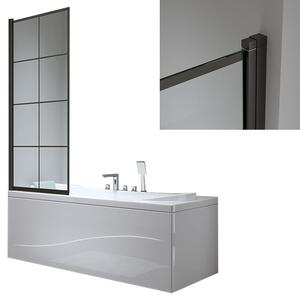 BPS-koupelny Jednodielna vaňová zástena PR02 BL 70x140 čierna