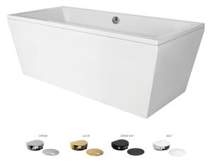 Besco Voľne stojaca vaňa zo sanitárneho kompozitu Vera CC/NP 170x75, napúšťanie cez prepad BESCO-Typ výpuste: McAlpine Click-Clack s napúšťaním cez prepad, chróm, BESCO-Rozmery: 170x75