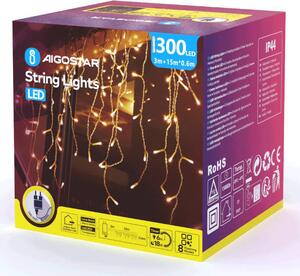 Vianočná LED reťaz "cencúle" 15 m x 0,6 m teplá biela (AS-300296)