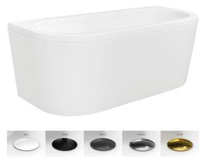 Besco Voľne stojaca vaňa zo sanitárneho kompozitu Volya CC/BP 150x75, bez prepadu BESCO-Typ výpuste: Alcaplast Click-Clack s horným čistením, chróm, BESCO-Rozmery: 150x75