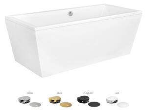 Besco Voľne stojaca vaňa zo sanitárneho kompozitu Vena CC/NP 170x75, napúšťanie cez prepad BESCO-Typ výpuste: McAlpine Click-Clack s napúšťaním cez prepad, chróm, BESCO-Rozmery: 170x75