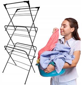 Erga Model 151 Black, sušiak bielizne 59,5x52,2x130,5 cm, čierna, ERG-SEP-10SUSST151BLA