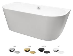 Besco Akrylátová voľne stojaca vaňa Vica NEW CC/NP 150x80 (160x80, 170x80), napúšťanie cez prepad BESCO-Typ výpuste: McAlpine Click-Clack s napúšťaním cez prepad, chróm, BESCO-Rozmery: 150x80