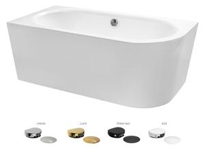 Besco Akrylátová voľne stojaca vaňa Avita A-Line CC/NP 150x75 (160x75, 170x75), napúšťanie cez prepad BESCO-Typ výpuste: McAlpine Click-Clack s napúšťaním cez prepad, chróm, BESCO-Rozmery: 150x75, BESCO-Orientácia: Ľavá