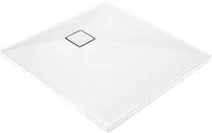 Deante Štvorcová sprchová vanička Correo 90x90 cm, granit, biela - KQR A41B