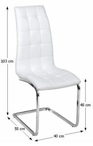 Jedálenská stolička Dulcia - biela / chróm