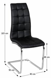 Jedálenská stolička Dulcia - čierna / chróm