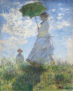 Claude Monet - Obrazová reprodukcia Žena so slnečníkom - Madame Monet a jej syn, (30 x 40 cm)
