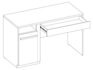 Písací stôl PLANO 06 dub nash/biela/betón