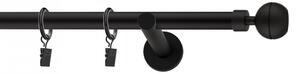 Dekorstudio Garniža jednoradová Guľa OPTIC čierna matná 19mm Dĺžka: 120cm, Typ uchytenia: Držiak modern, Typ príslušenstva: Krúžky tiché so štipcami