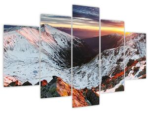 Obraz - Zimná horská panoráma (150x105 cm)