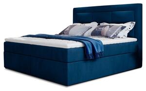 Posteľ s matracom a topperom RAYA modrá, 180x200 cm