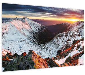 Obraz - Zimná horská panoráma (90x60 cm)