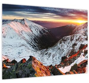 Obraz - Zimná horská panoráma (70x50 cm)