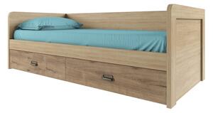 KONDELA Diaz 2S/90 jednolôžková posteľ s roštom dub madura / wellington