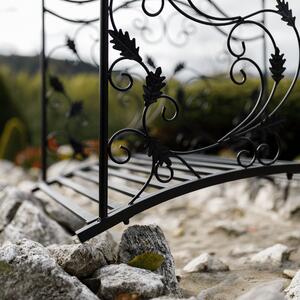 KONDELA Dekoratívny záhradný mostík, čierny kov, RENAL