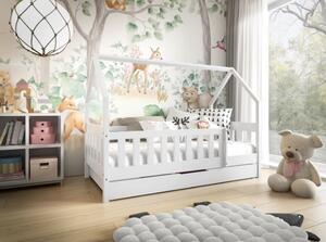 Moderná detská posteľ Albion 160x80 Domček, biela