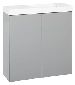 Comodo Kúpeľňová skrinka s umývadlom z liateho mramoru Swing G 60/22, sivá