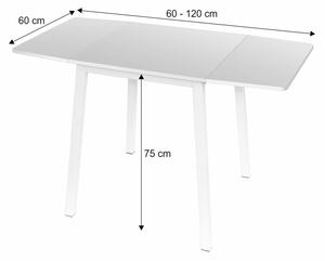 Rozkladací jedálenský stôl Mauro - biela