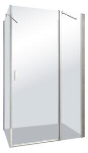 Roltechnik Outlet Obdĺžnikový sprchovací kút LYE4+LYSW1S, strieborný - bez vaničky ROTH-Variant: šírka dverí: 75 cm, šírka pevnej steny: 80 cm, orientácia: Univerzálna - (LYE4/750_LYSW1S/800), ROTH-Profily: profily: strieborná, výplň: transparent