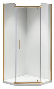 BPS-koupelny Päťuholníkový sprchový kút KZ91A 80x80 zlatá/transparent - bez vaničky