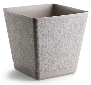 PLASTOVÝ KVETINÁČ PILEA TX 24X24 CM SIVÁ