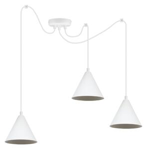 Závesné svietidlo Soho Spider, 3x biele kovové tienidlo, (fi 14cm)