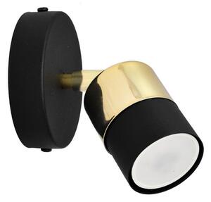 Helam LED Nástenné bodové svietidlo TUBSSON 1xGU10/6,5W/230V čierna/zlatá HE1578 + záruka 3 roky zadarmo