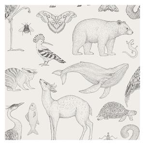 FERM LIVING Tapeta Katie Scott Animals, Off-White