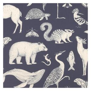 FERM LIVING Tapeta Katie Scott Animals, Dark Blue