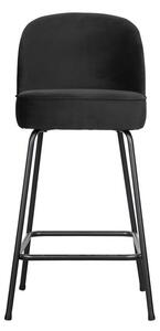 Čierna barová stolička BePureHome Vogue Velvet, výška 89 cm